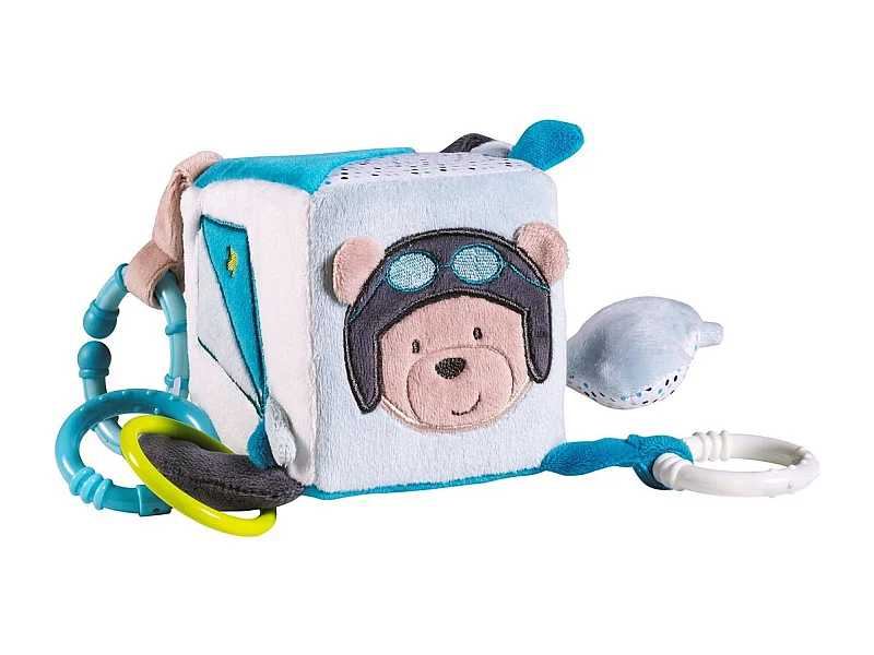 Cubo de actividades Terciopelo azul