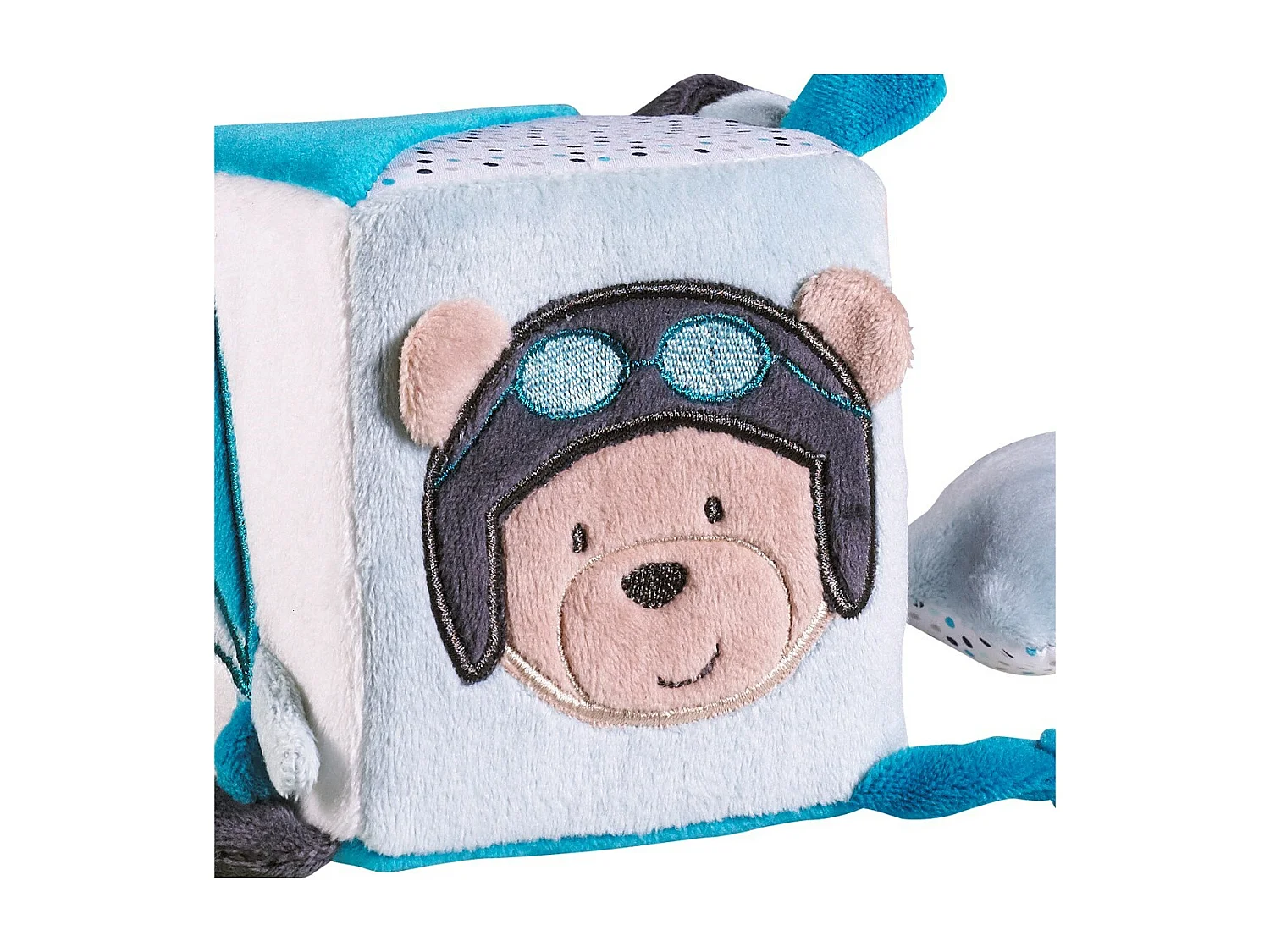 Cube D'Activites en velours Bleu LAZARE - Sauthon