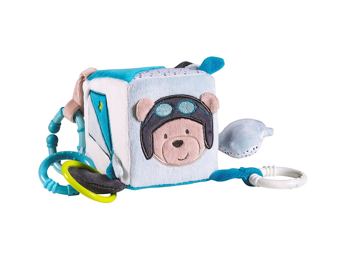 Cubo attività in velluto blu