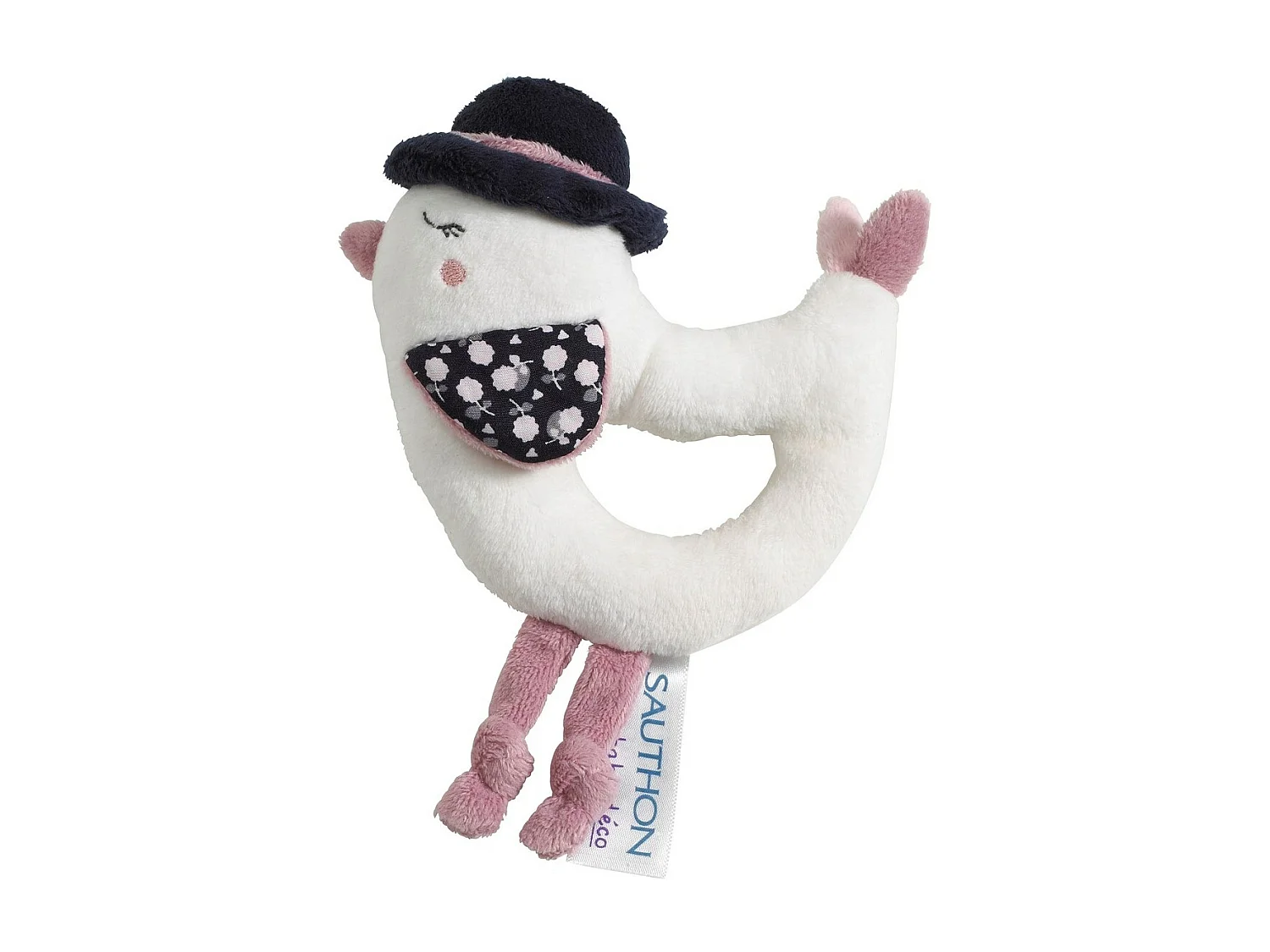 Sonajero para pájaros de terciopelo blanco