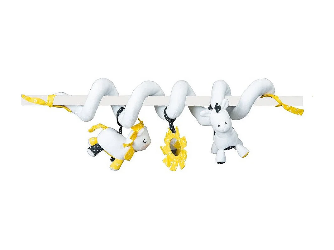 Spirale d'activites en velours blanc PLUCHE ET POMPON - Sauthon