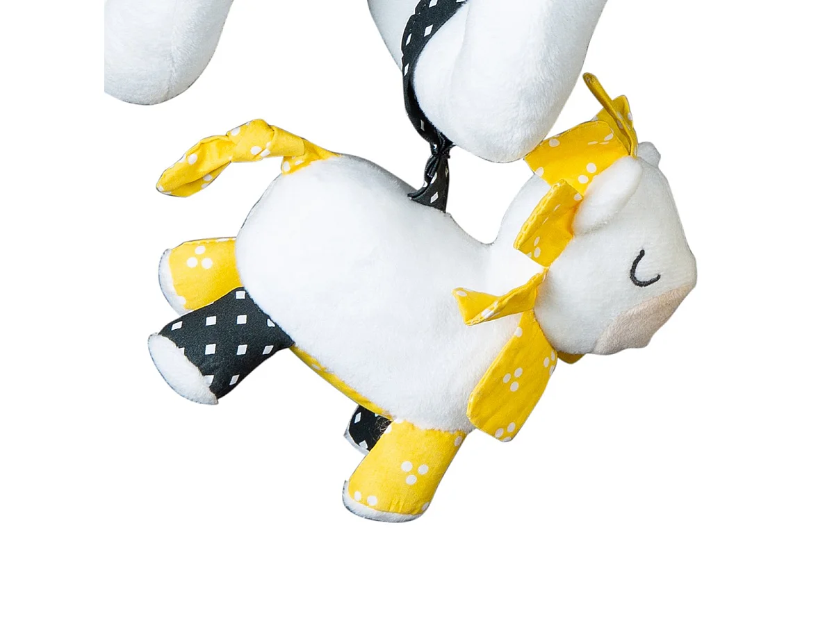 Spirale d'activites en velours blanc PLUCHE ET POMPON - Sauthon