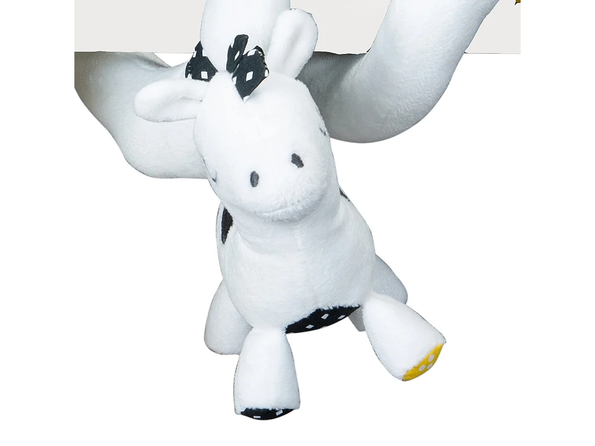 Spirale d'activites en velours blanc PLUCHE ET POMPON - Sauthon