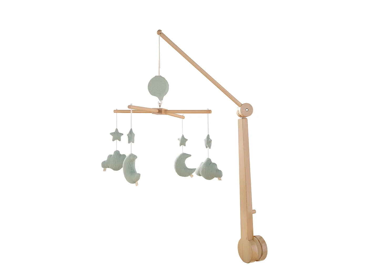 Giostrina musicale per bambini in legno con 4 giocattoli