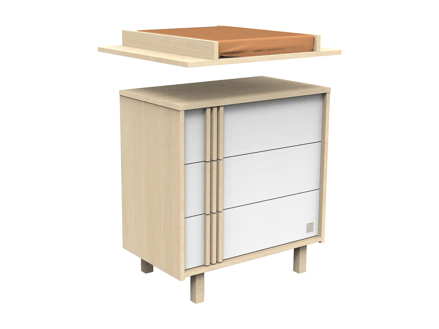 Plan à langer pour commode jusqu'à 15 kg NATURE - Sauthon
