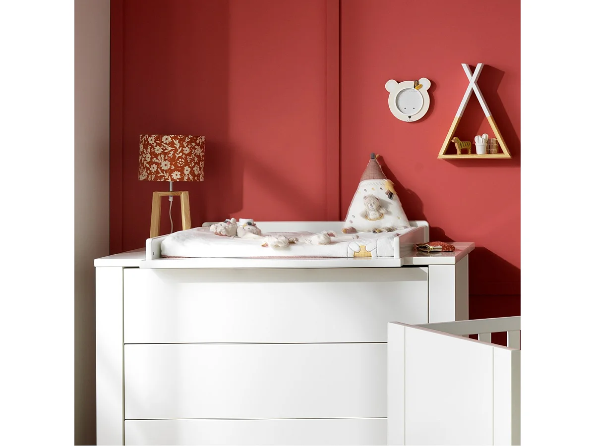 Plan à langer pour commode en bois blanc LOFT - Sauthon