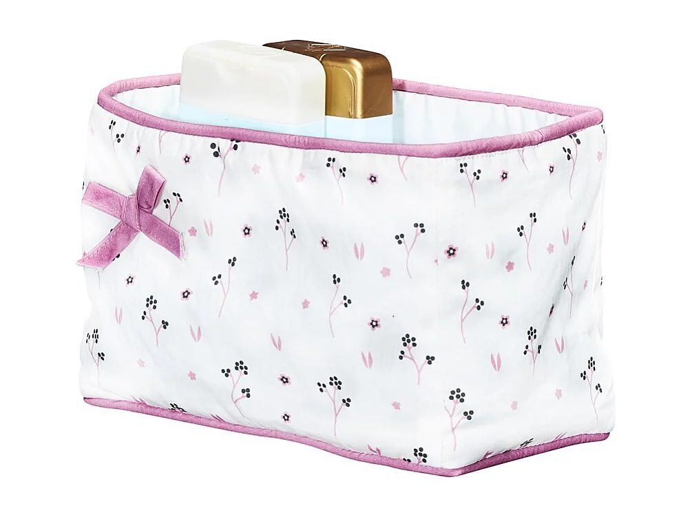 Cestino in tessuto di cotone bianco