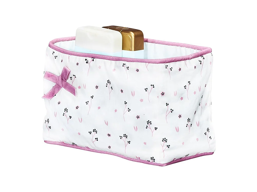Paniere tissu en coton blanc CHAPAILLETTES - BabyPrice