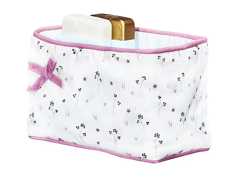 Paniere tissu en coton blanc CHAPAILLETTES - BabyPrice