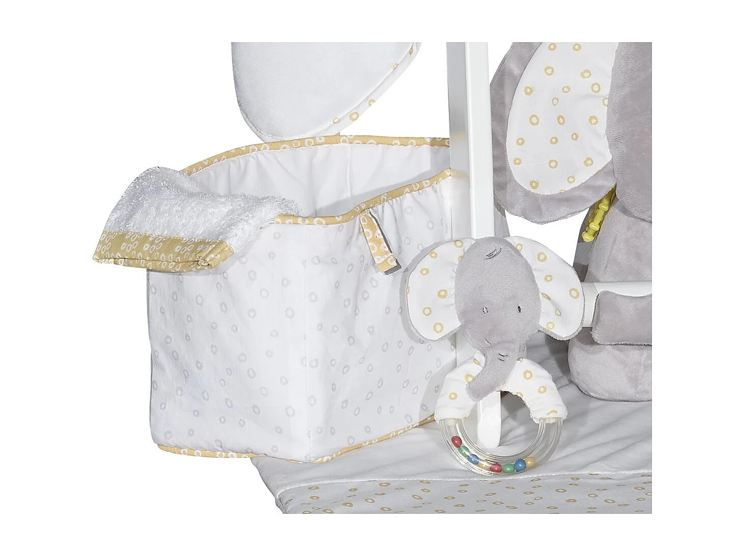 Cestino in tessuto di cotone bianco