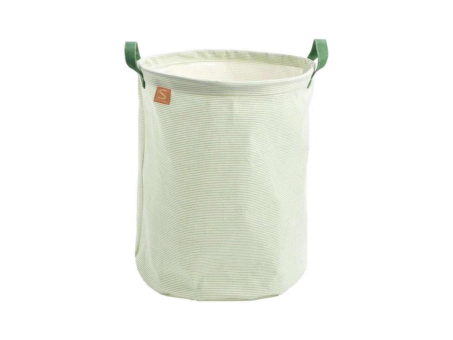 Panier de rangement tissu 31x39x31cm coton Vert tilleul BOTANICA - Sauthon