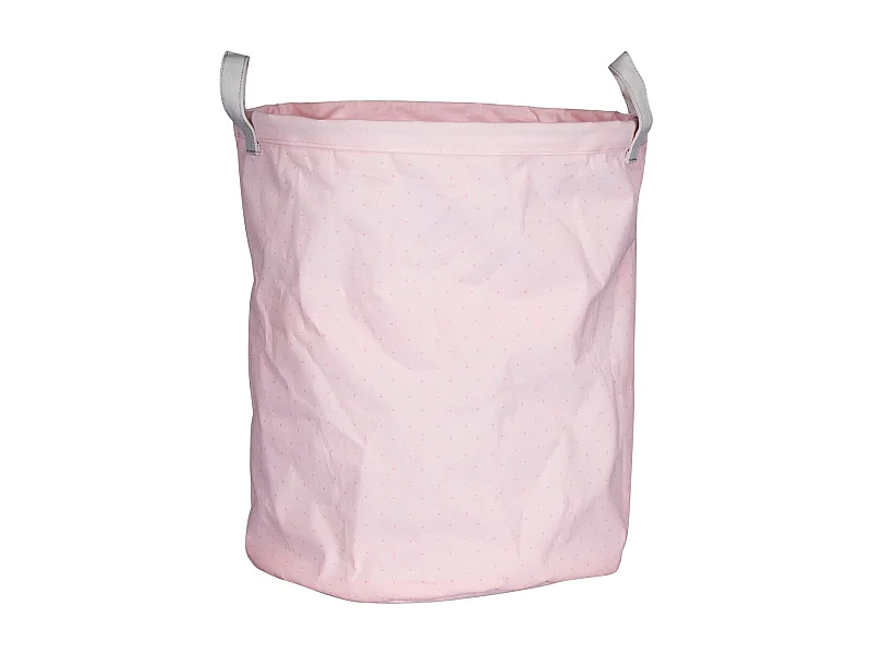 Panière de rangement tissu 31x39x31cm en coton Rose MISS FLEUR DE LUNE - Sauthon
