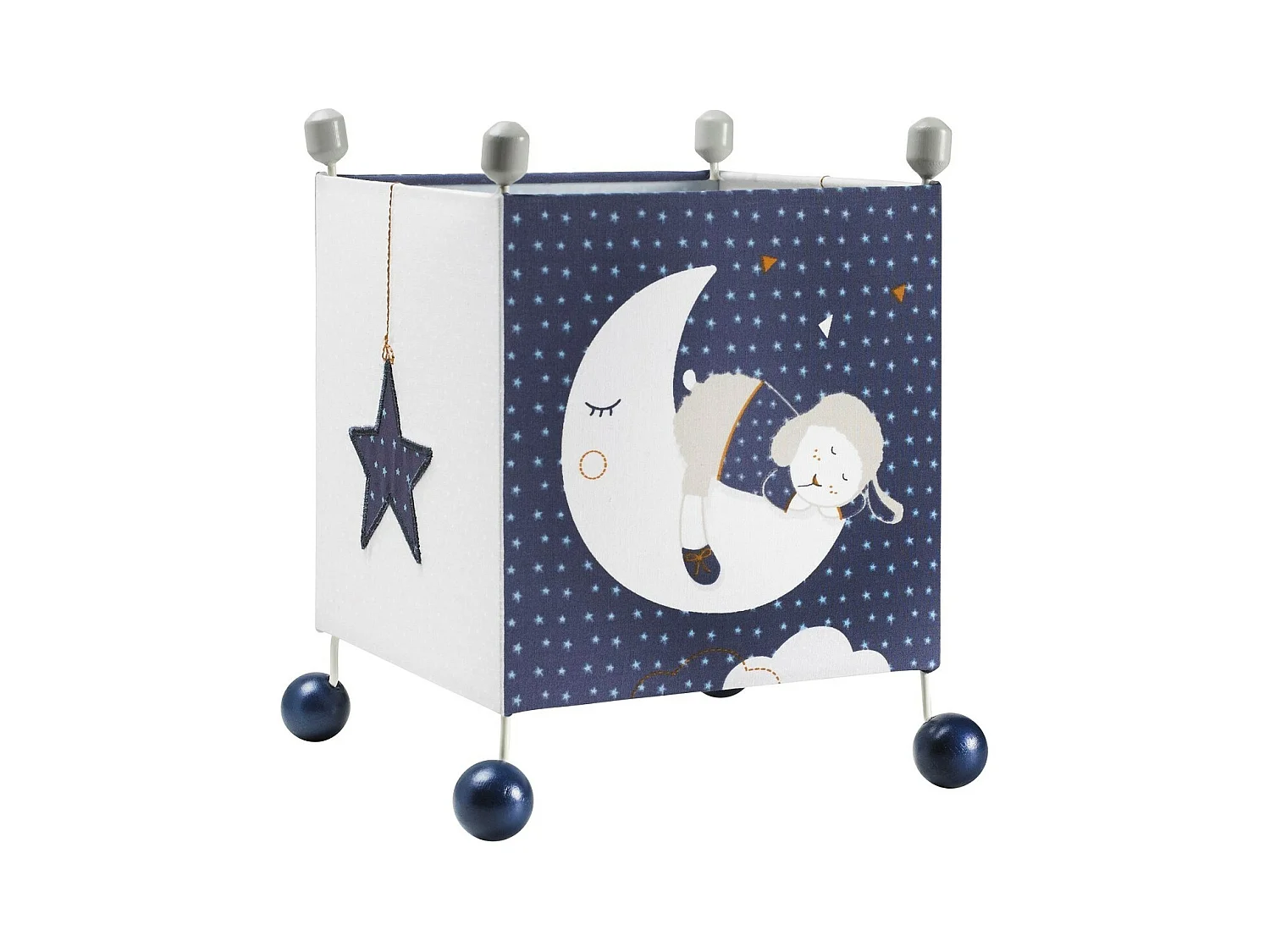 Lámpara de pie infantil de tela azul