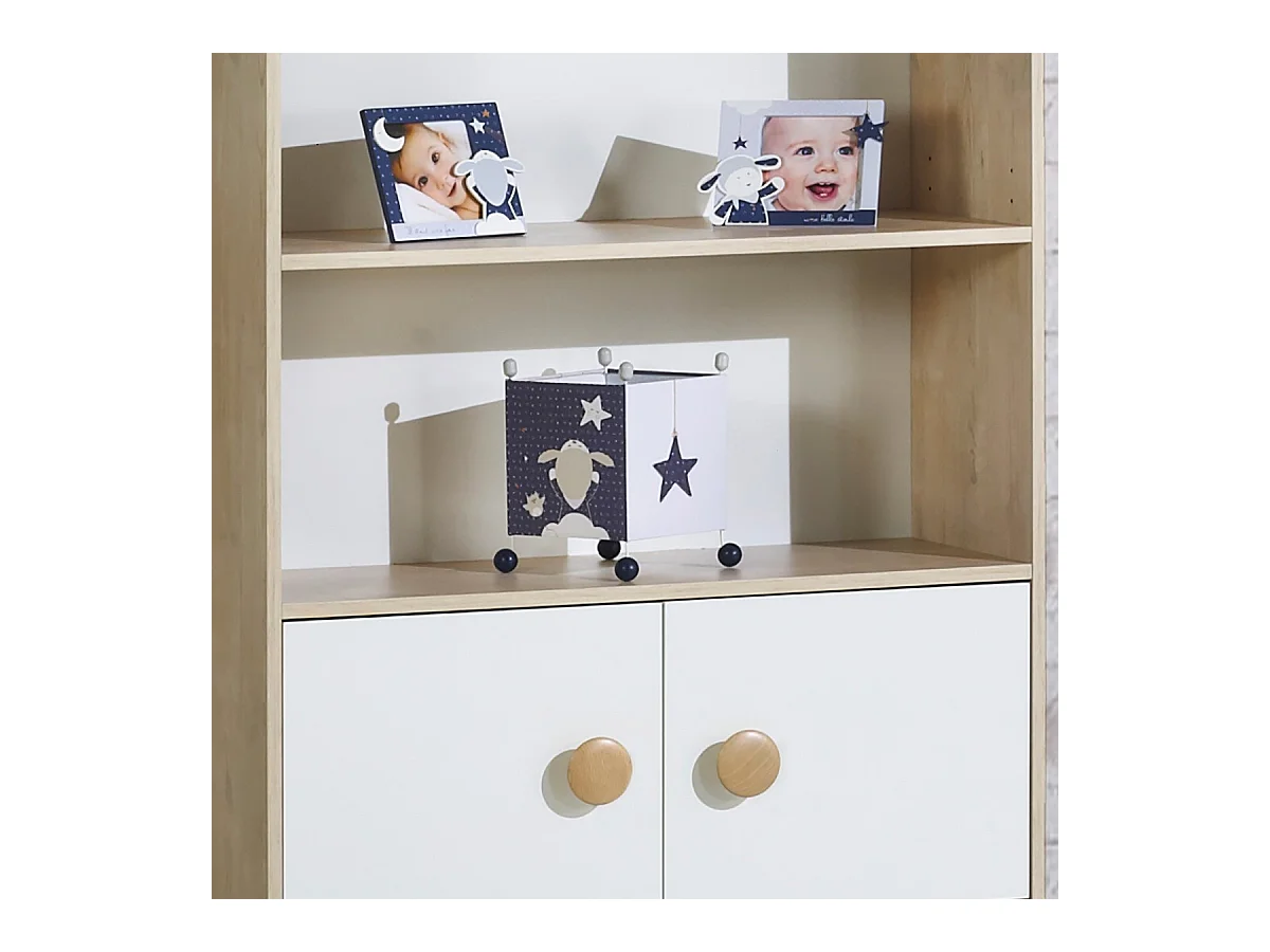 Lámpara de pie infantil de tela azul