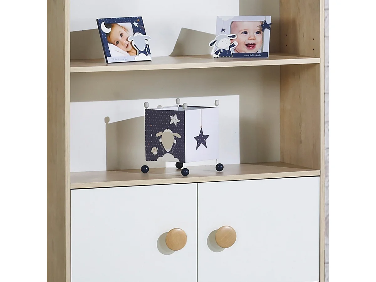 Lámpara de pie infantil de tela azul