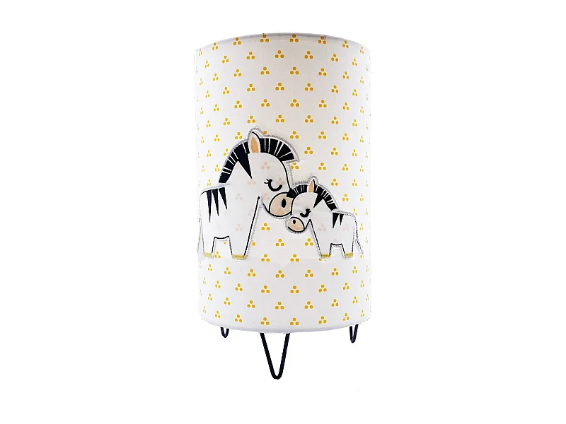 Luminaire en coton blanc PLUCHE ET POMPON - Sauthon