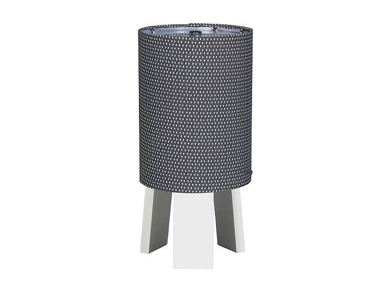 Lampada da comodino con base in cotone grigio