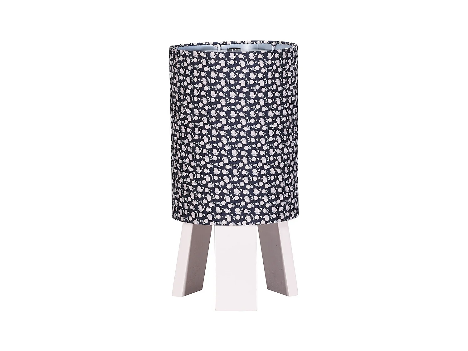Lampe de chevet avec pied en coton Bleu marine MISS FLEUR DE LUNE - Sauthon