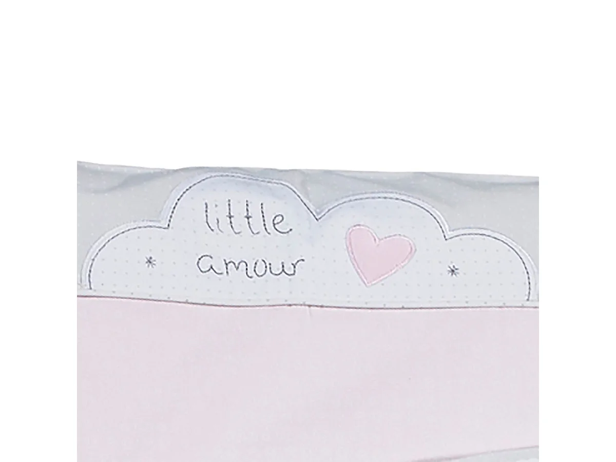 Juego de cuna de algodón rosa 190x140cm y funda de almohada