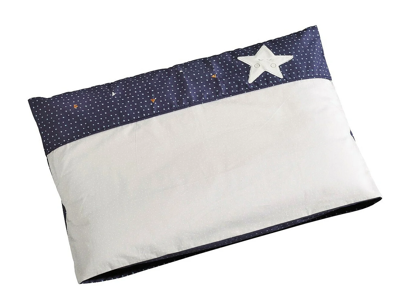 Parure de lit bébé 190x140cm et taie en coton bleu MERLIN - Sauthon