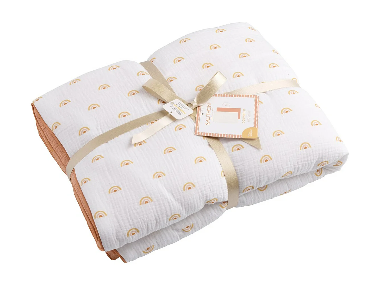 Couvre lit bébé 90x140 cm en coton blanc SUNLIGHT - Sauthon