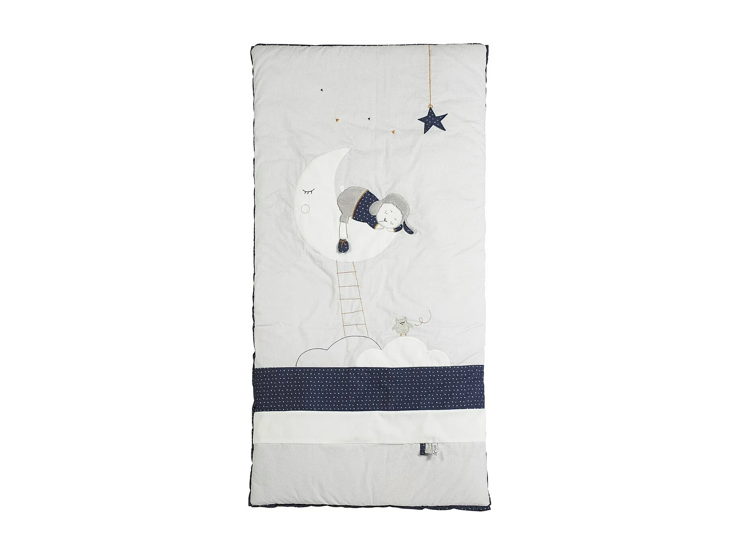 Edredon pour lit bébé en coton gris perle MERLIN - Sauthon