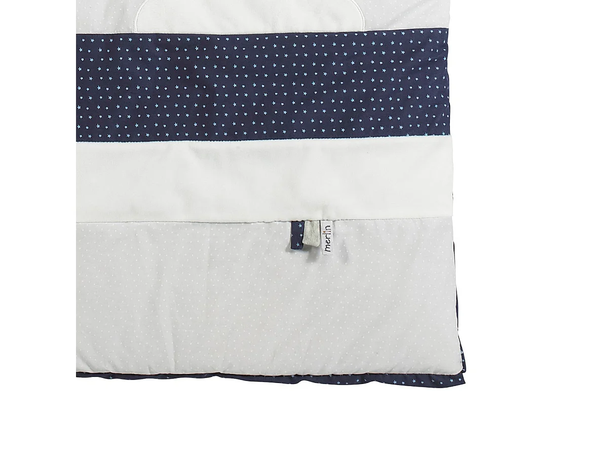 Edredon pour lit bébé en coton gris perle MERLIN - Sauthon