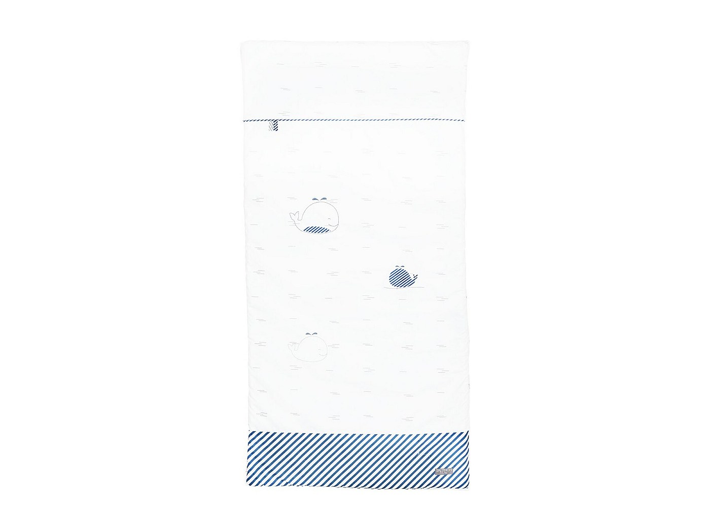 Édredon Bébé Coton 120x60 Cm - Garnissage Polyester - TOG 3.0 - Certifié Oeko-Tex - Bleu Baleine - 11