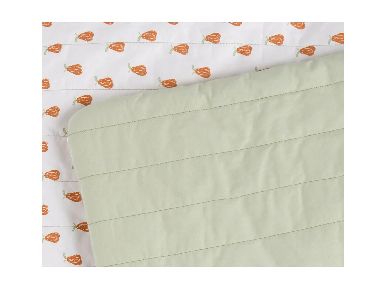 Couvre lit bébé 90x140 cm en coton Vert tilleul BOTANICA - Sauthon