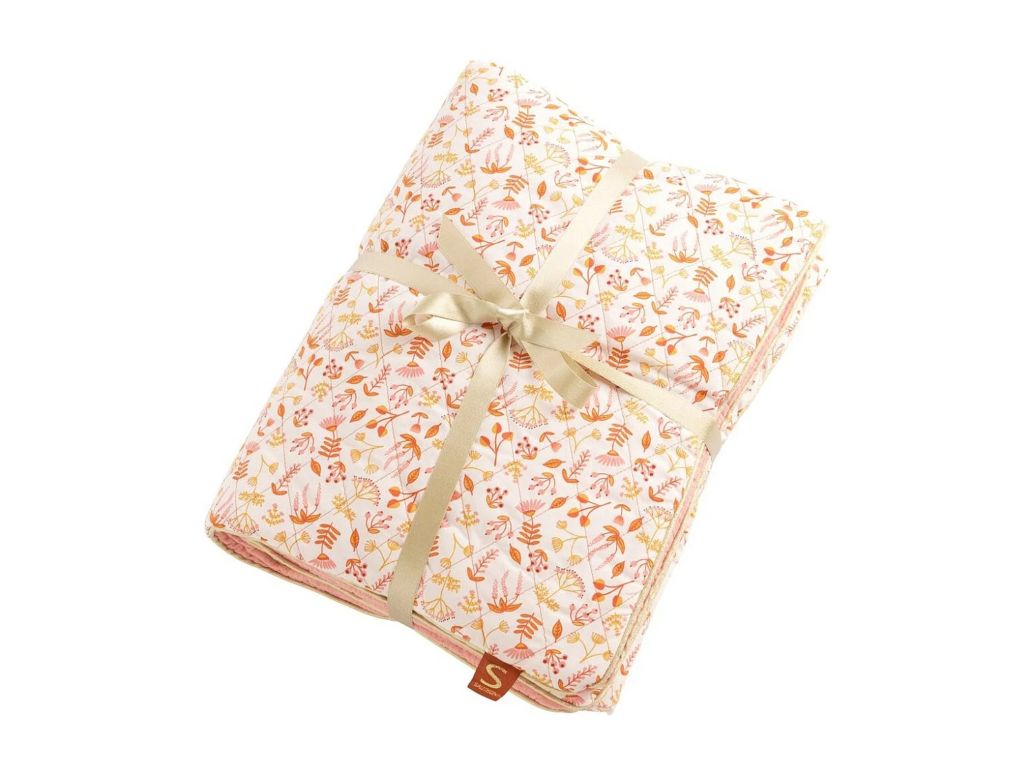 Couvre lit bébé en coton rose ESMEE - Sauthon