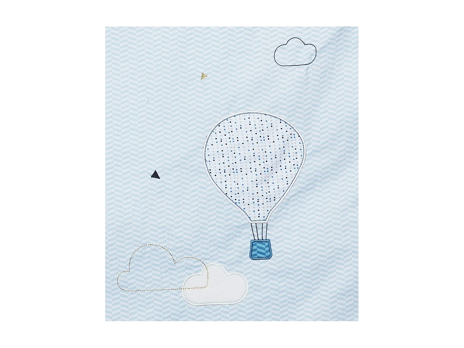 Edredon lit bébé en coton bleu LAZARE - Sauthon