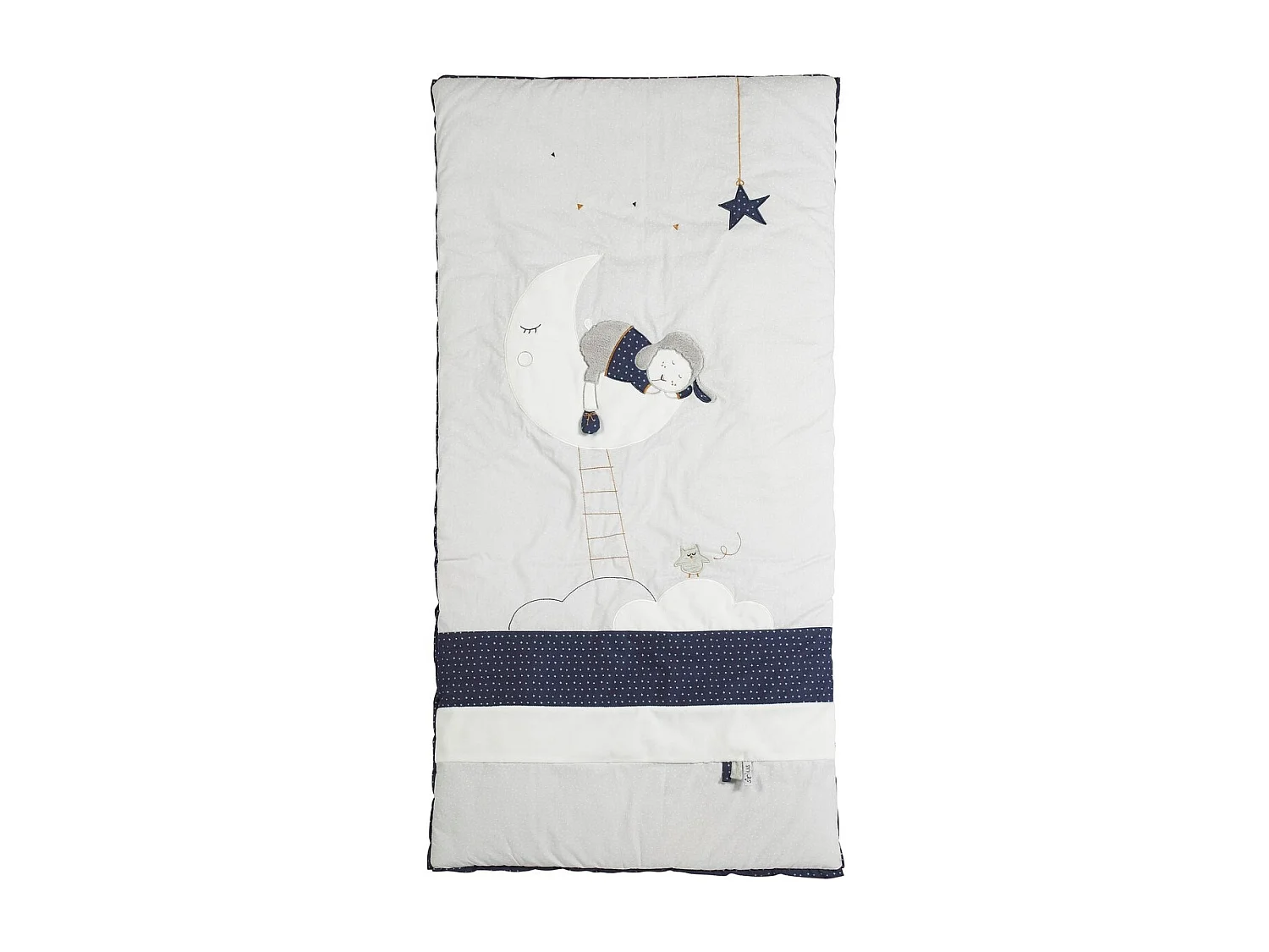 Edredon pour lit bébé en coton gris perle MERLIN - Sauthon