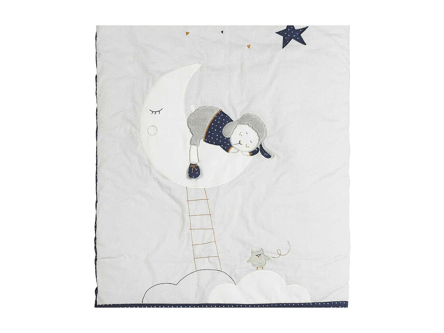 Edredon pour lit bébé en coton gris perle MERLIN - Sauthon