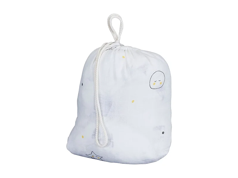 Lot de 2 draps housse bébé en coton bio blanc BABYFAN - Sauthon