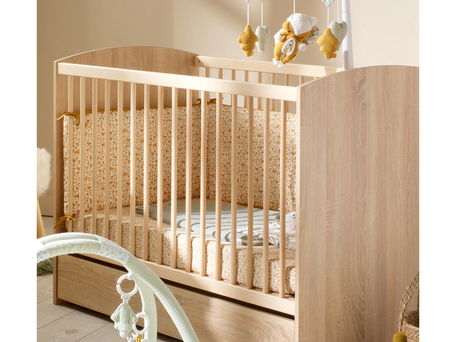 Lot de 2 draps housse bébé en coton bio blanc PROMENONS NOUS - Sauthon