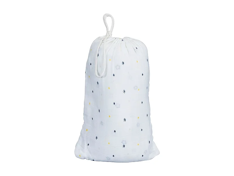 Lot de 2 draps housse bébé en coton bio blanc HELLO - Sauthon