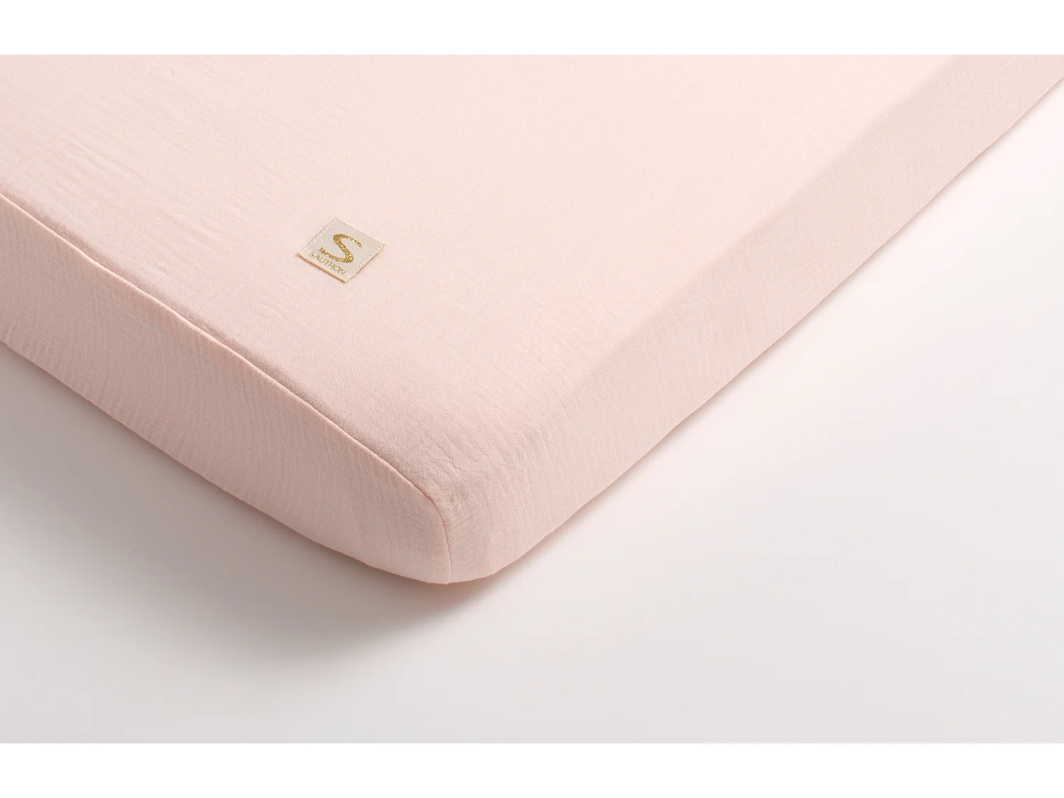 Draps housse bébé en coton bio UNI PETALE - Sauthon