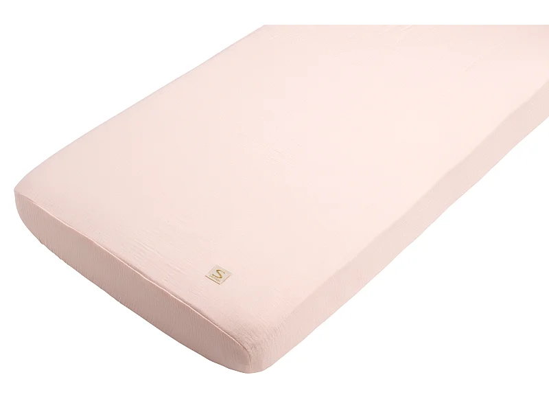 Draps housse bébé en coton bio UNI PETALE - Sauthon