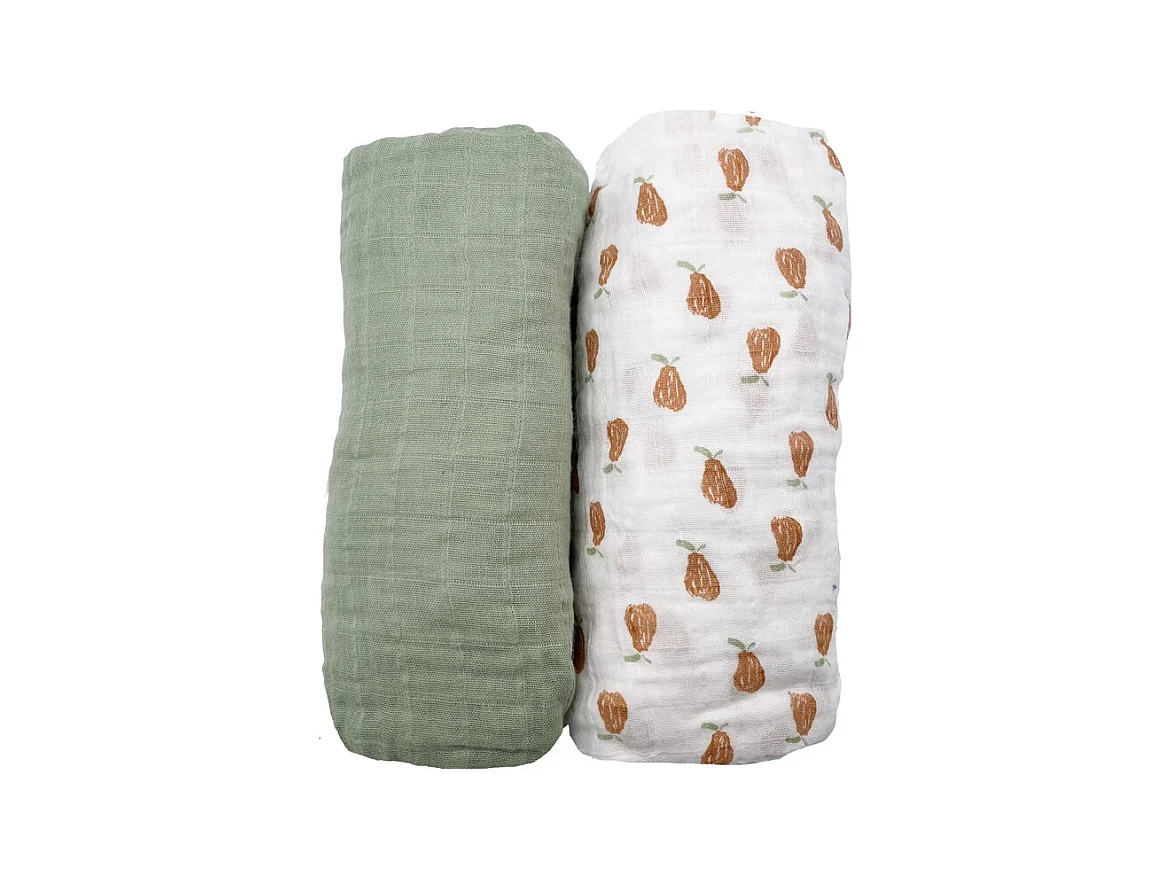 Juego de 2 sábanas bajeras 65x130 cm de algodón orgánico