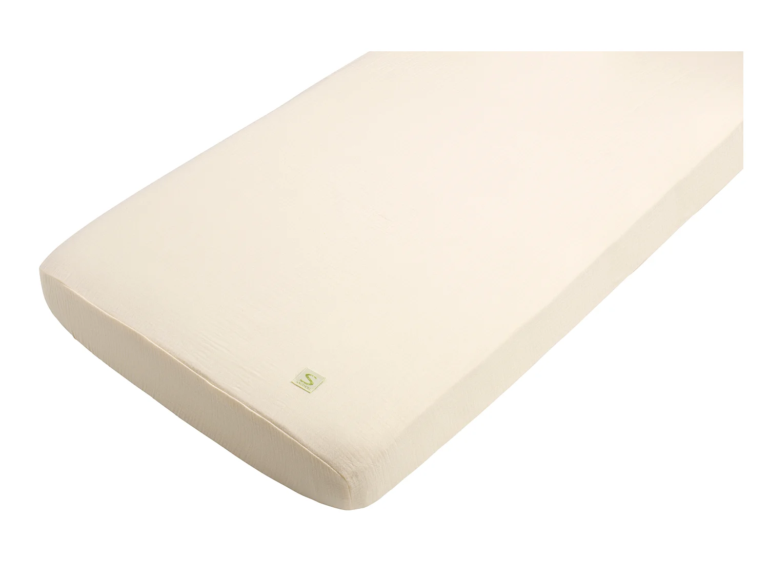 Draps housse bébé en coton bio UNI VANILLA - Sauthon