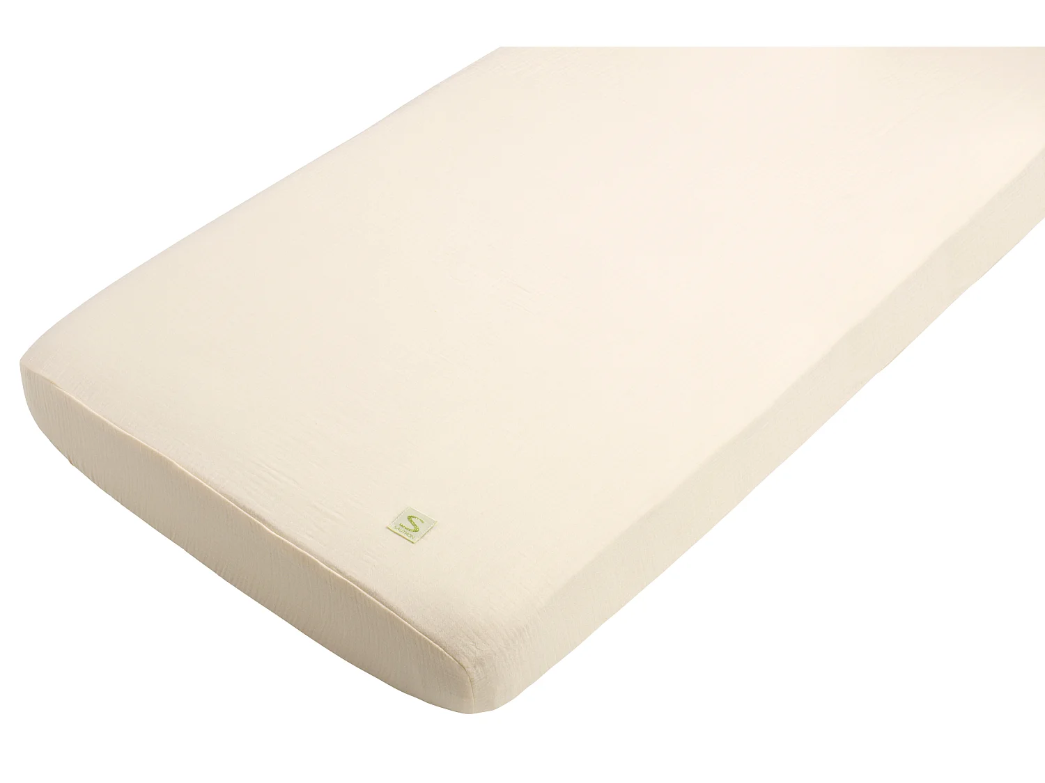 Draps housse bébé en coton bio UNI VANILLA - Sauthon