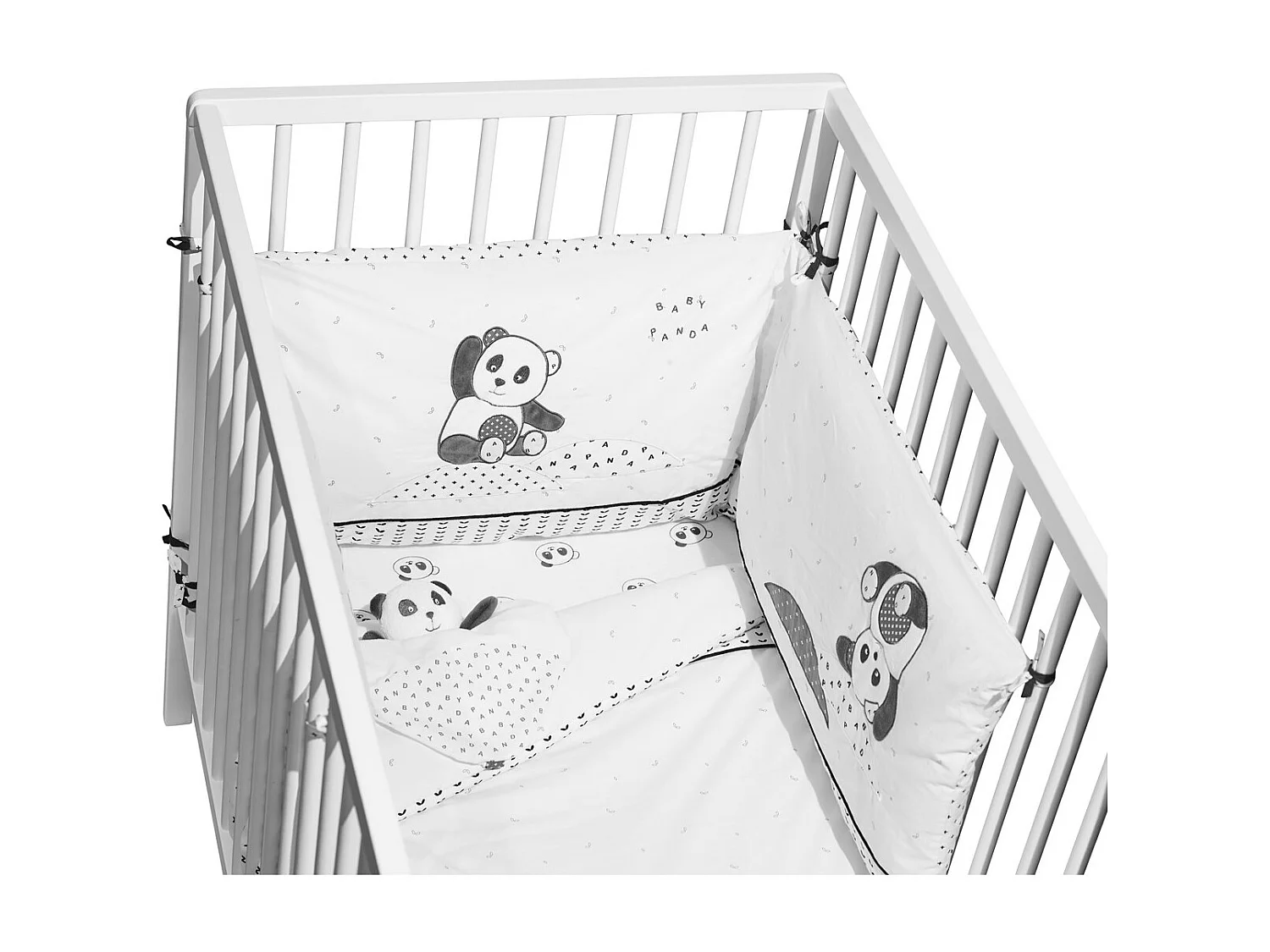 Lot de 2 draps housse bébé en coton bio blanc CHAO CHAO - Sauthon