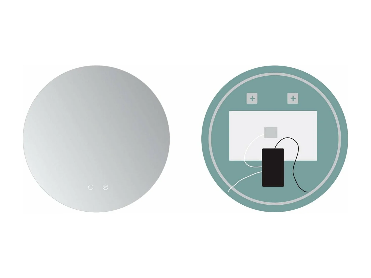 Espejo Redondo Led, Antivaho-Doble Sensor - Ø 100cm Fría 6500K