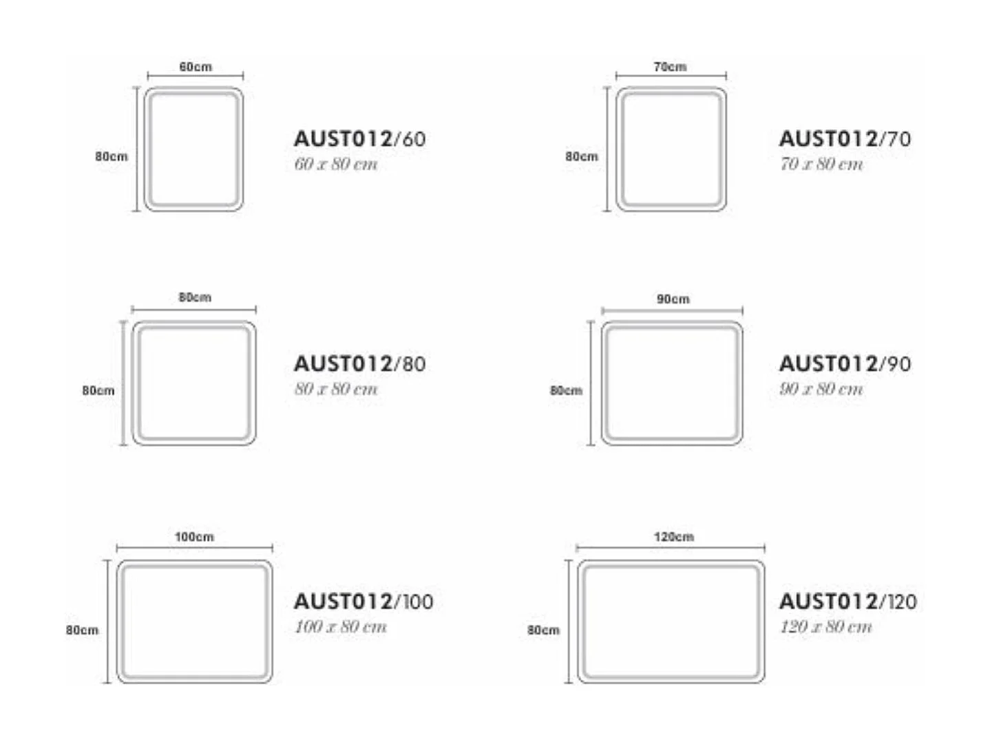 Espejo Rectangular Luz Led Mod Austria 80x120 6500K Fría