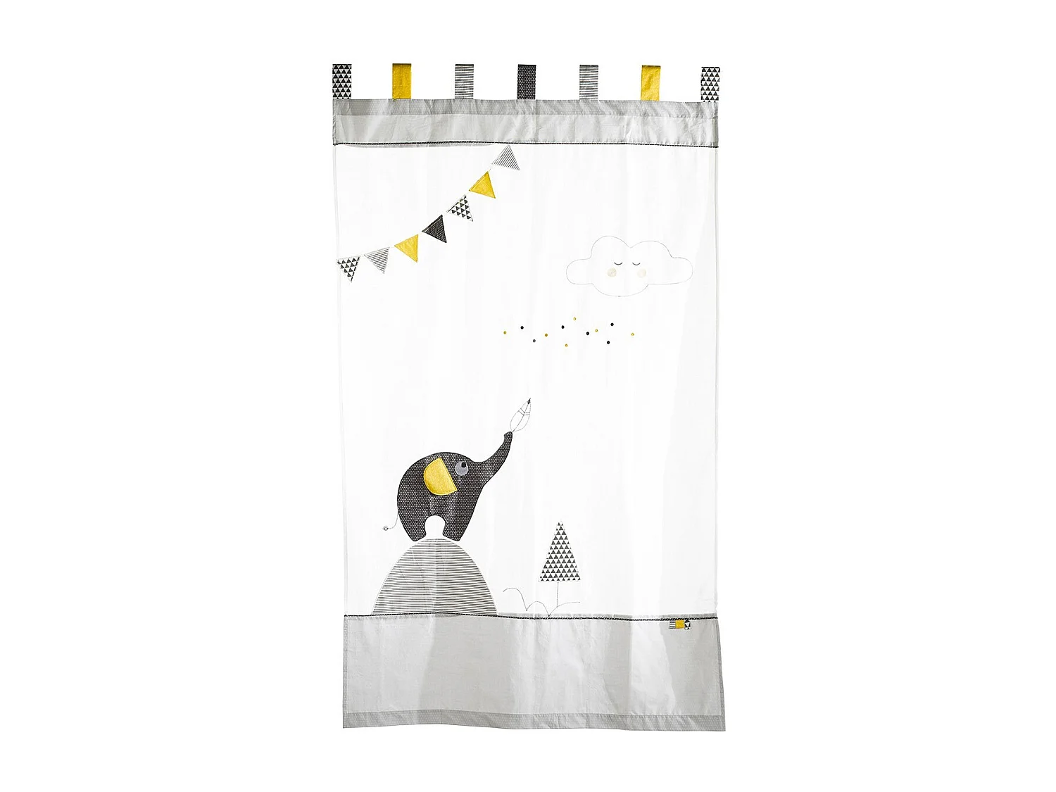 Tenda in cotone grigio con piedini