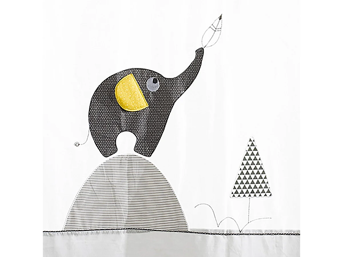 Tenda in cotone grigio con piedini