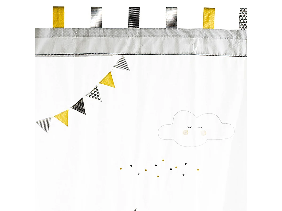 Tenda in cotone grigio con piedini