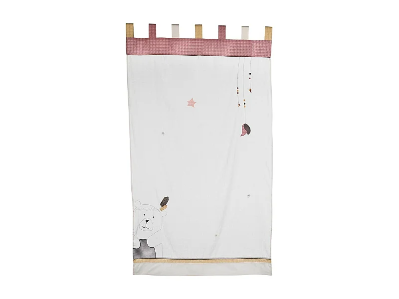 Rideau à pattes 180x105cm en coton beige TIMOUKI - Sauthon