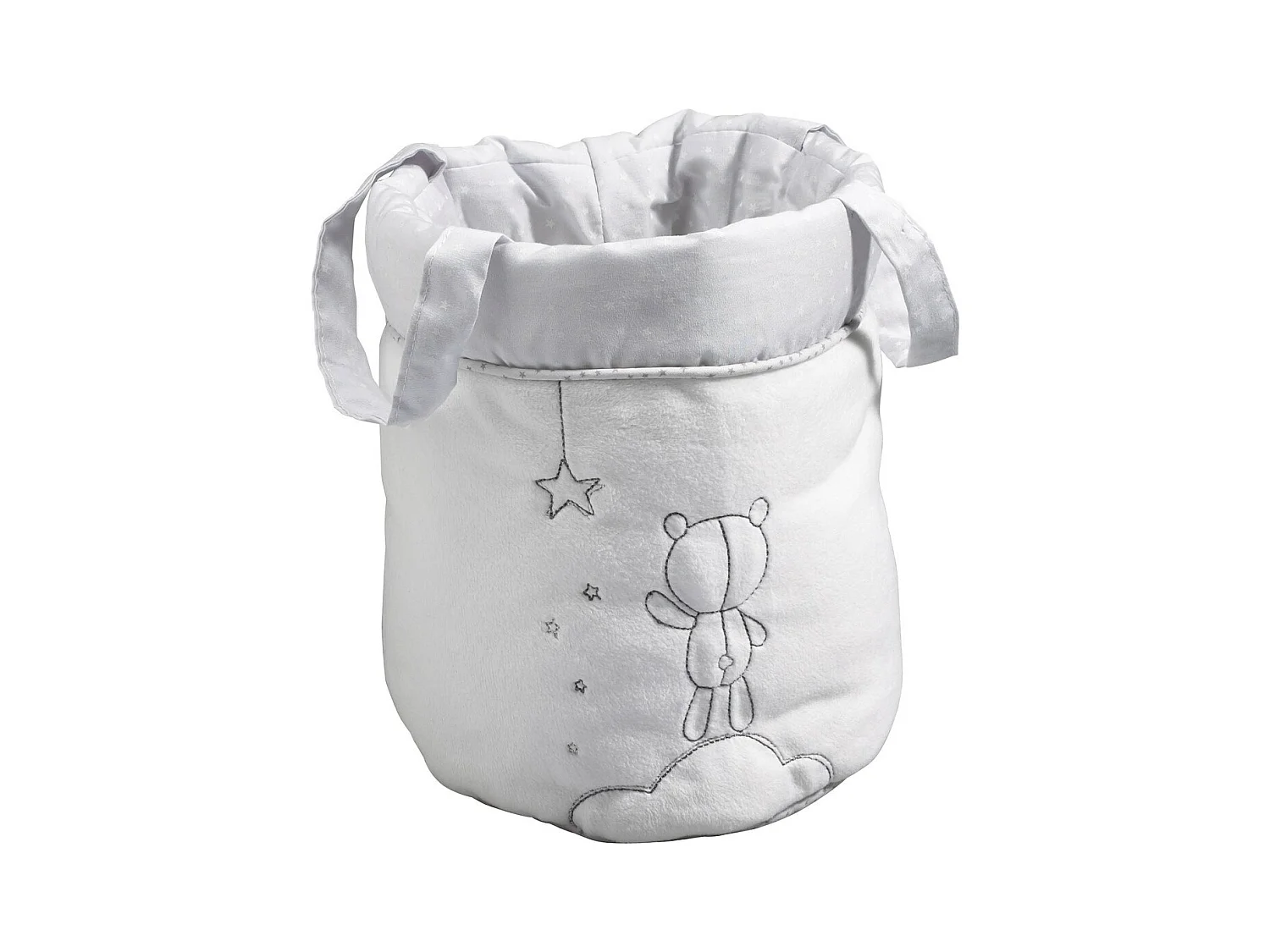 Lot de 3 panières gigognes en coton gris CELESTE - Sauthon