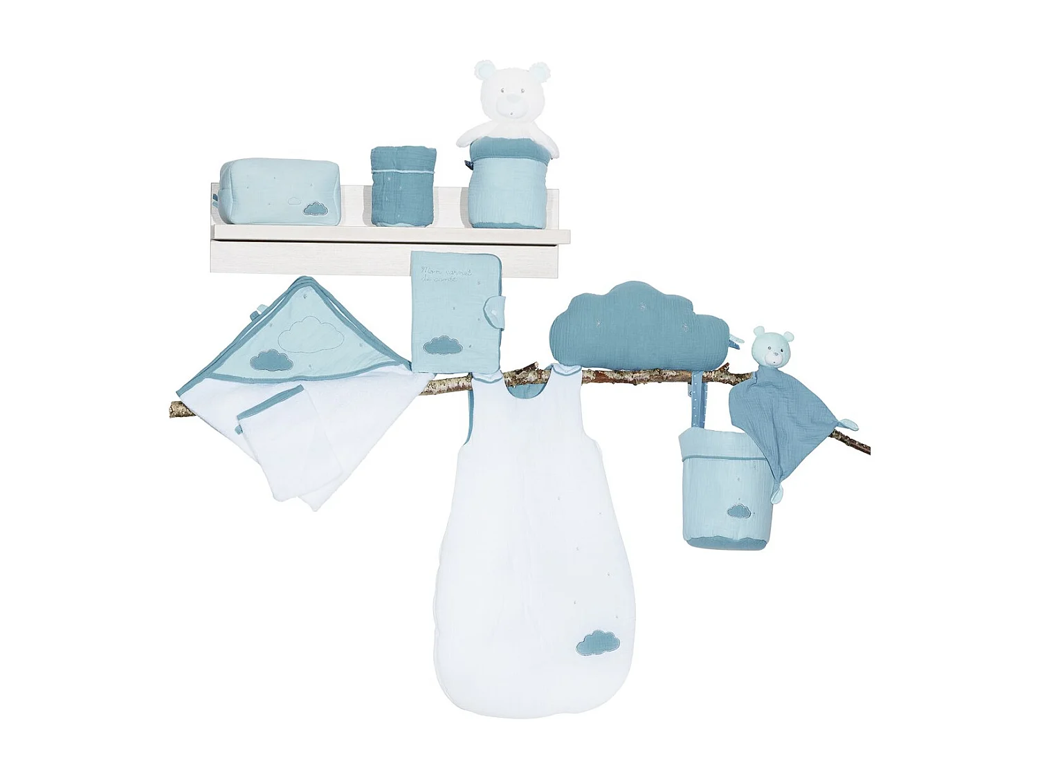 Lot de 3 paniers de rangement en coton LILY - Sauthon